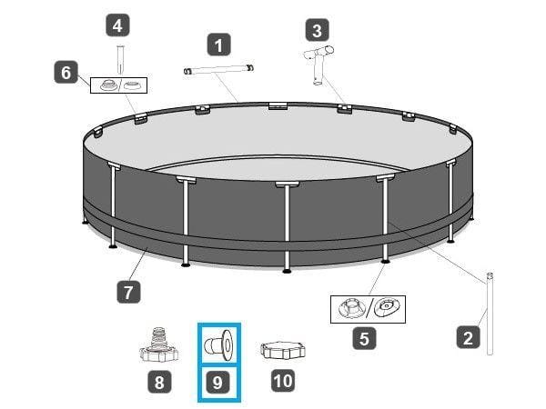 Pièces Détachées Bouchon d’arrêt pour piscine Bestway® (sauf Hydrium™), tuyau de 32 mm Bestway 5