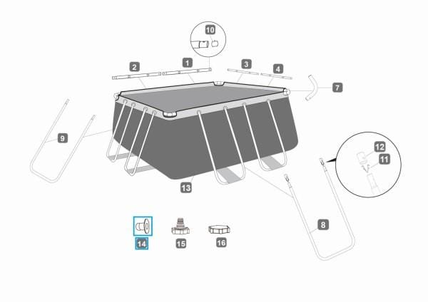 Pièces Détachées Bouchon d’arrêt pour piscine Bestway® (sauf Hydrium™), tuyau de 32 mm Bestway 7