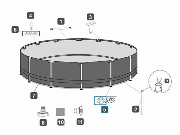 Pièces Détachées Support pied pour piscine hors sol Steel Pro 305 / 366 cm et 157" Splash Bestway® Bestway 3