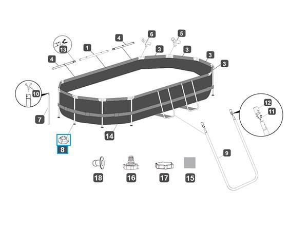 Pièces Détachées Support pied pour piscines Steel Pro™ et Power Steel™ Bestway® Bestway 3