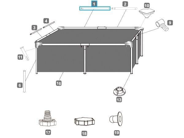 Pièces Détachées Montant Horizontal "A" pour piscine Steel Pro™ Bestway® 221 x 150 x 43 cm Bestway 3