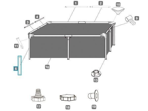 Pièces Détachées Pied vertical pour Piscine Steel Pro™ Bestway® 221 x 150 x 43 cm Bestway 3