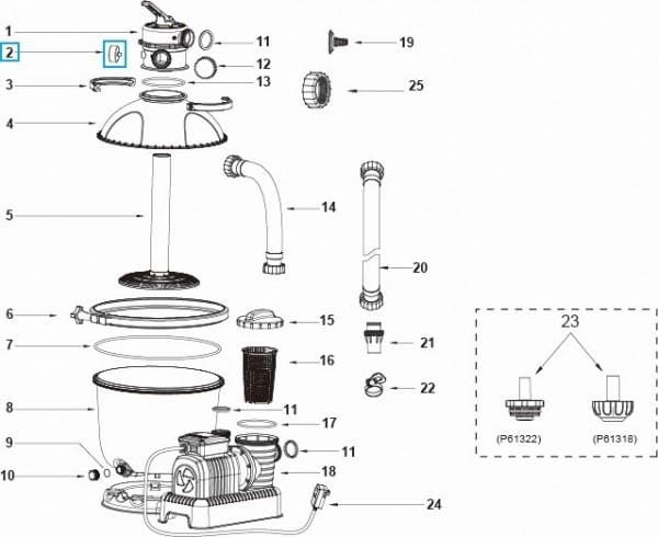 Pièces Détachées Manomètre pour tous les systèmes de filtre à sable Flowclear™ Bestway® Bestway 6