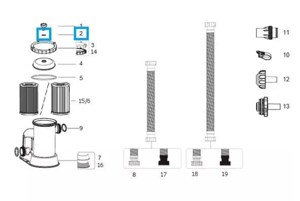 Pièces Détachées Joint torique de vis de purge pour filtration cartouche Bestway® Bestway 3