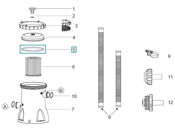 Pièces Détachées Joint torique de couvercle pour pompe de filtration Flowclear™ Bestway® (58381) Bestway 3