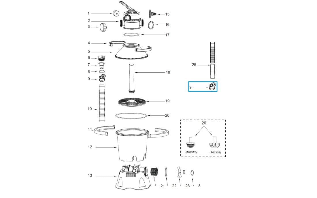 Pièces Détachées Collier de serrage pour filtres à sable et filtres à cartouche Bestway® ø 32 mm Bestway 2