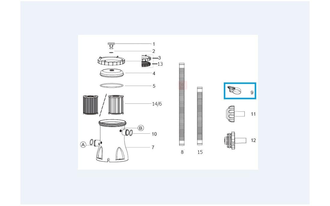 Pièces Détachées Collier de serrage pour filtres à sable et filtres à cartouche Bestway® ø 32 mm Bestway 3