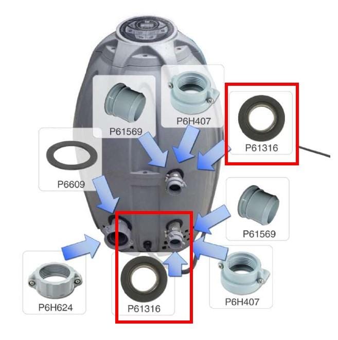 Pièces détachées Spas gonflables Joint du raccord d'eau pour les pompes de Lay-Z-Spa ™Airjet Bestway® Bestway 4