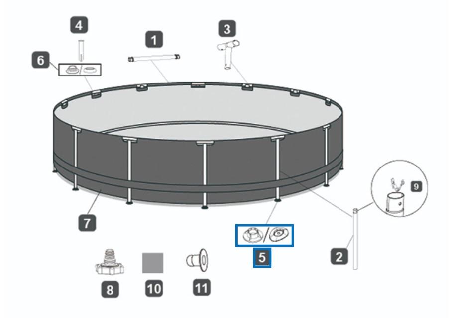 Pièces Détachées Pied de support pour piscine Power Steel™ Bestway® 427 x 107 cm Bestway 2