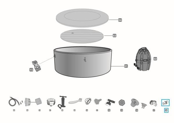 Pièces détachées Spas gonflables Adaptateur de valve de dégonflage pour LAY-Z-SPA® Bestway® (jusqu'en 2020) Bestway 5