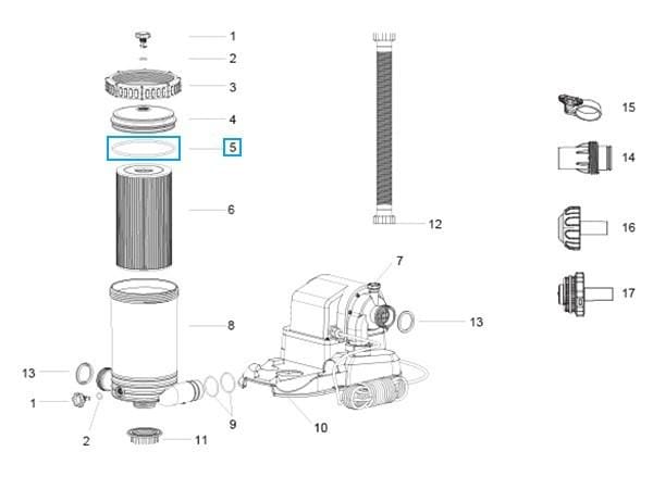 Pièces Détachées Joint torique de couvercle pour pompe de filtration Flowclear™ Bestway® (58391) Bestway 3