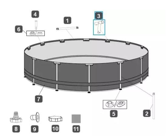 Pièces Détachées Connecteur T pour piscine Power Steel™ Bestway® 427 x 107 cm, ronde Bestway 5