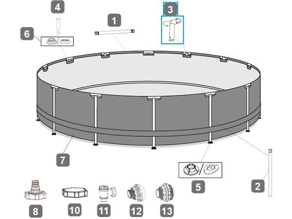 Pièces Détachées Connecteur T pour piscines Power Steel™ Bestway® 488 x 122  / 549 x 122 cm, ronde Bestway 5