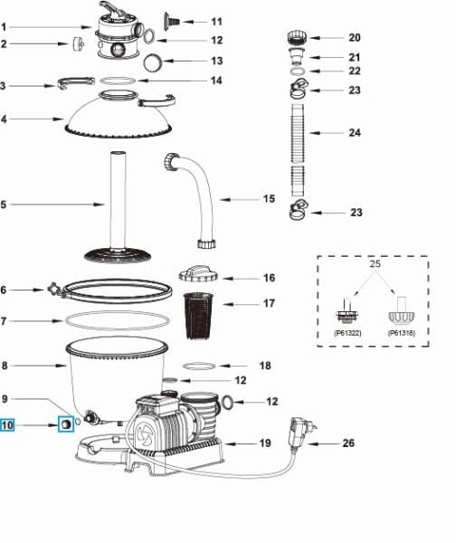 Pièces Détachées Bouchon de vidange pour cuve de filtration à sable sauf 530 Gal et pour spas LAY-Z-SPA® Bestway® Bestway 4