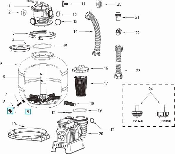 Pièces Détachées Bouchon de vidange pour cuve de filtration à sable sauf 530 Gal et pour spas LAY-Z-SPA® Bestway® Bestway 5