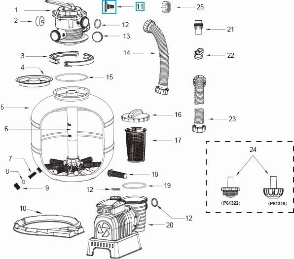 Pièces Détachées Adaptateur de tuyau d'arrosage pour tous les systèmes de filtre à sable Flowclear™ Bestway® Bestway 5