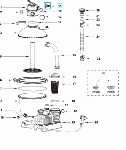 Pièces Détachées Adaptateur de tuyau d'arrosage pour tous les systèmes de filtre à sable Flowclear™ Bestway® Bestway 7