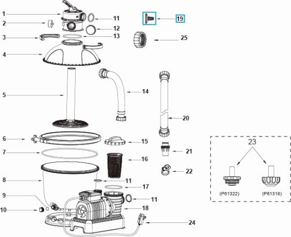 Pièces Détachées Adaptateur de tuyau d'arrosage pour tous les systèmes de filtre à sable Flowclear™ Bestway® Bestway 8