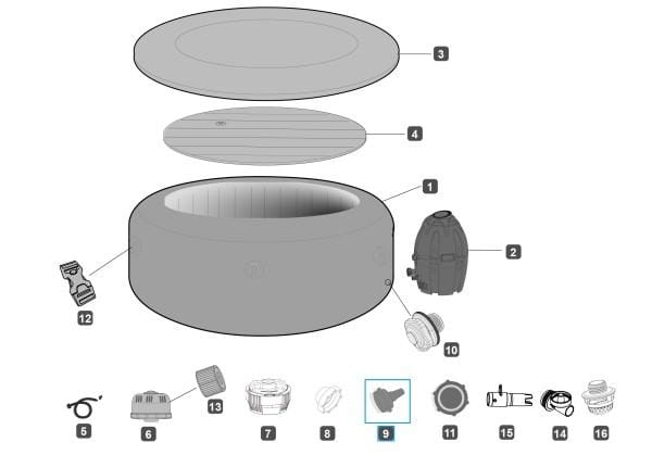 Pièces détachées Spas gonflables Adaptateur raccord jardin pour vidange de Lay-Z-Spa™Airjet Bestway 3