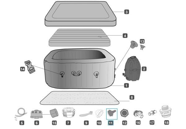 Pièces détachées Spas gonflables Adaptateur raccord jardin pour vidange de Lay-Z-Spa™Airjet Bestway 4