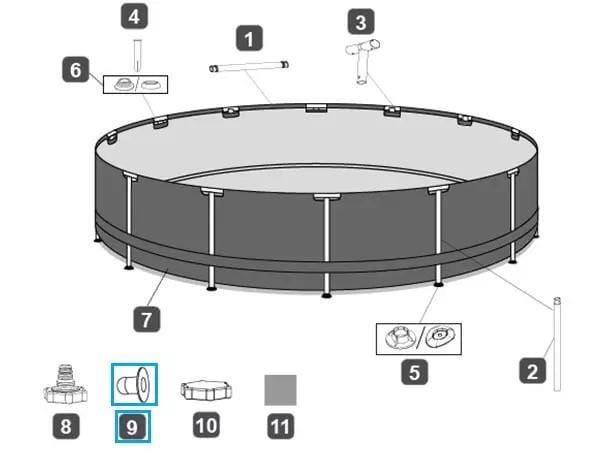 Pièces Détachées Bouchon d’arrêt pour piscines Bestway® (sauf Hydrium™), tuyau de 32 mm Bestway 3