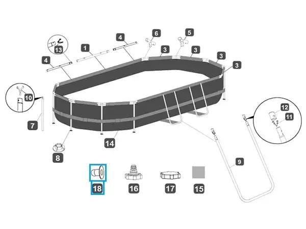 Pièces Détachées Bouchon d’arrêt pour piscines Bestway® (sauf Hydrium™), tuyau de 32 mm Bestway 6