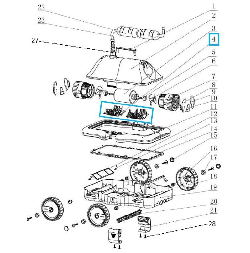 Pièces Détachées Grilles de sécurité des turbines pour robot MIA 58478  Bestway 3