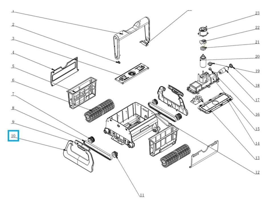 Pièces Détachées Flasque latérale inférieure pour robot 18265  - NEW S.2052.04.002 Bestway 3