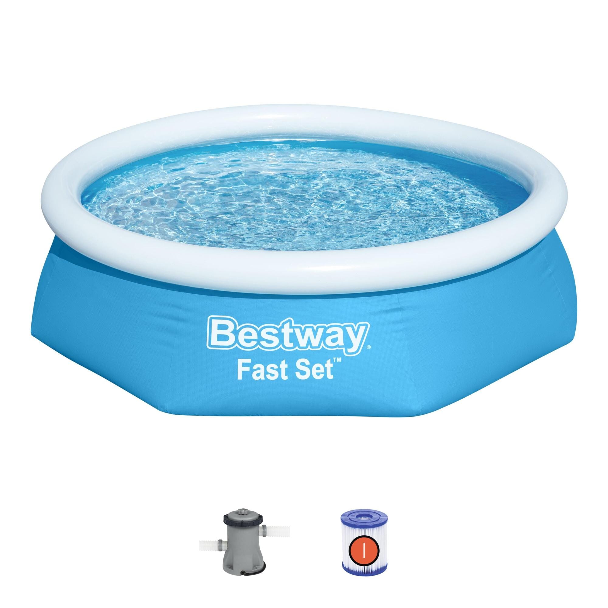 Piscine hors sol Piscine autoportante ronde Fast Set 244 x 61 cm avec filtration Bestway 1
