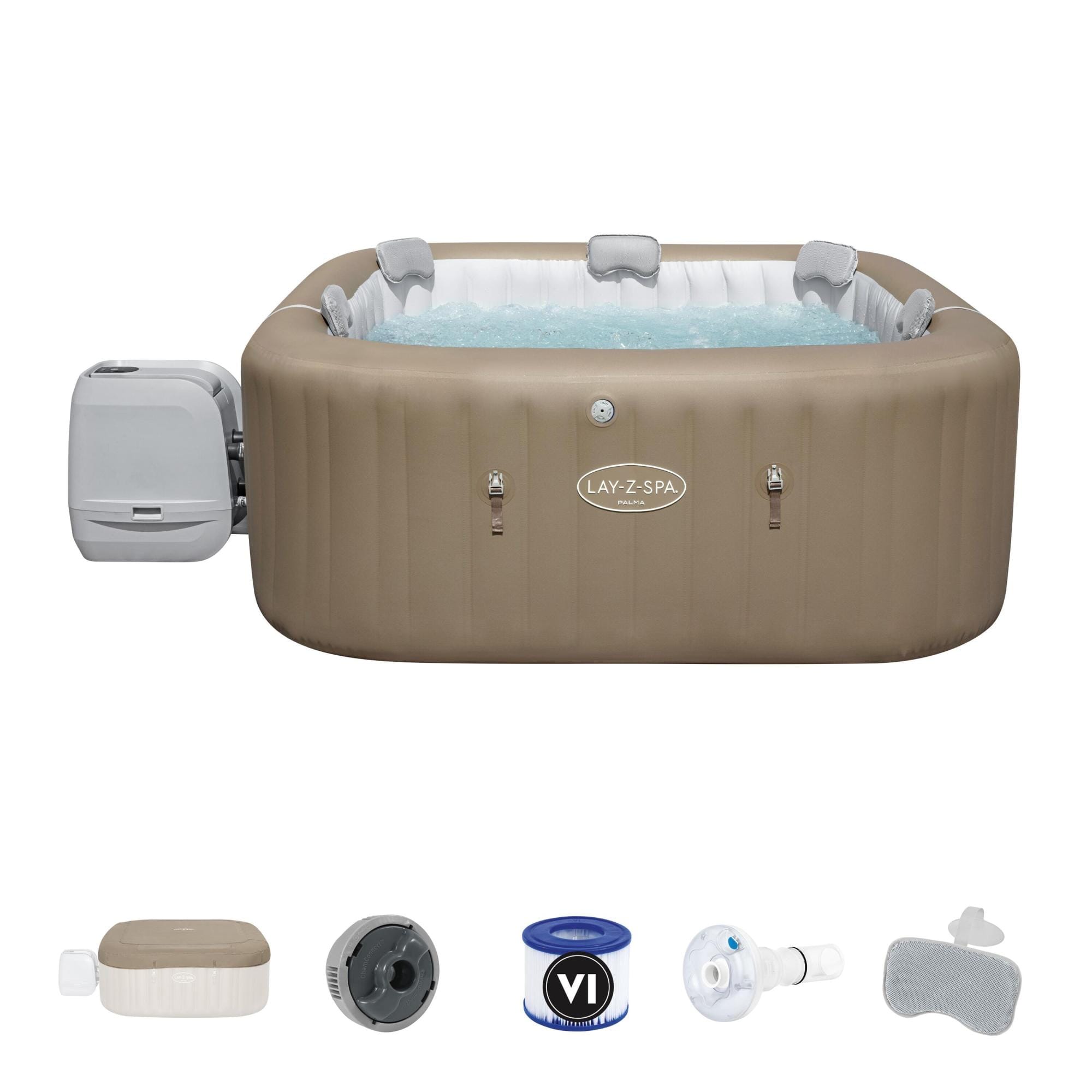 Spa Spa gonflable carré Lay-Z-Spa Palma Hydrojet Pro 5 - 7 places Bestway 1