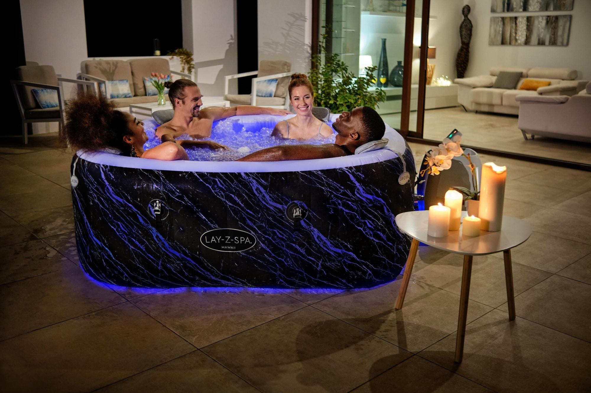 Spa Gonflable Spa gonflable carré Lay-Z-Spa Hawaii Smart Luxe Airjet 4 - 6 places Bestway 5