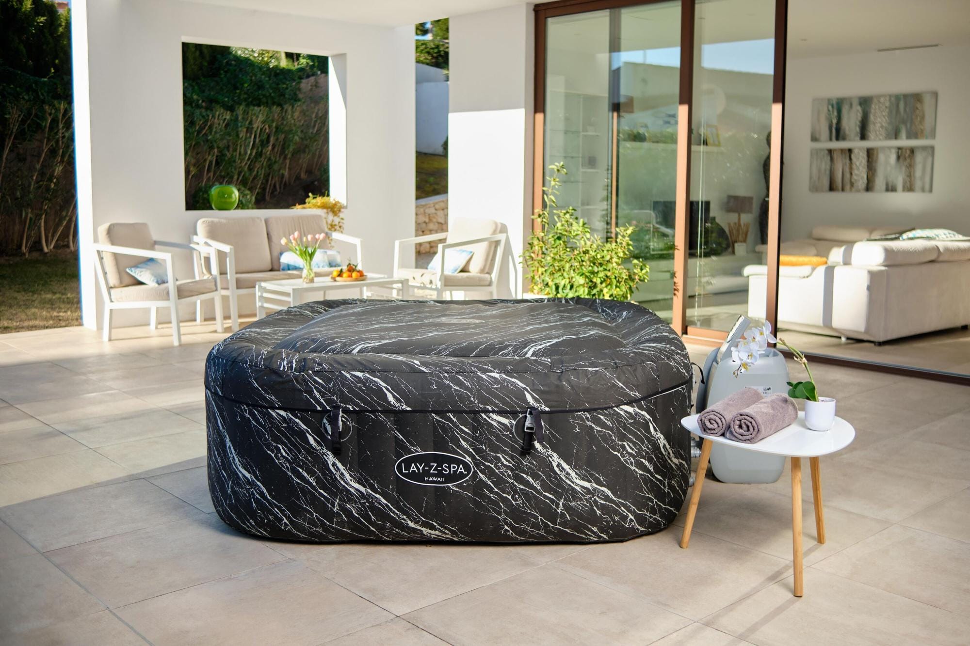 Spa Gonflable Spa gonflable carré Lay-Z-Spa Hawaii Smart Luxe Airjet 4 - 6 places Bestway 10