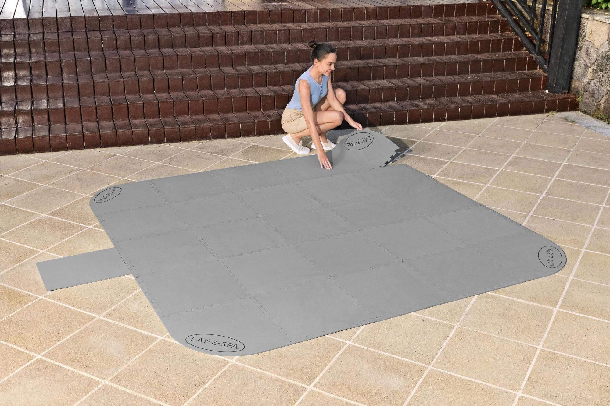 Accessoires Piscine Tapis de sol pour spa carré ou rond Lay-Z-Spa 196 x 196 cm Bestway 1