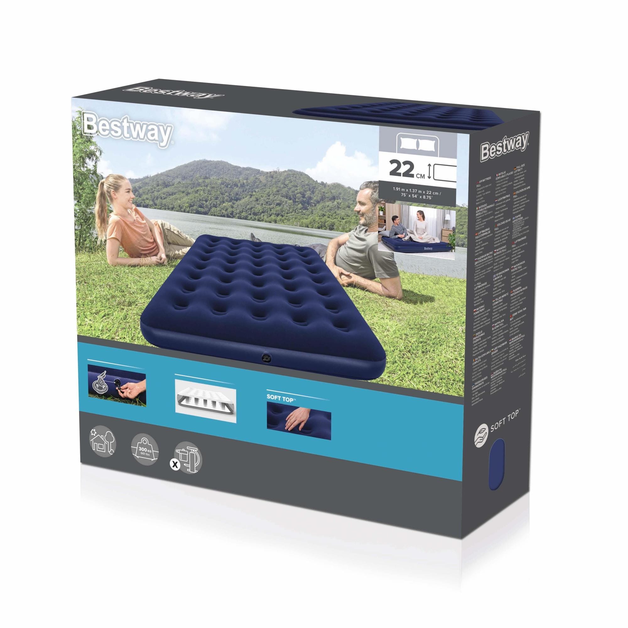 Camping et tente Matelas gonflable de camping 2 places 191x137x22 cm Bestway 16