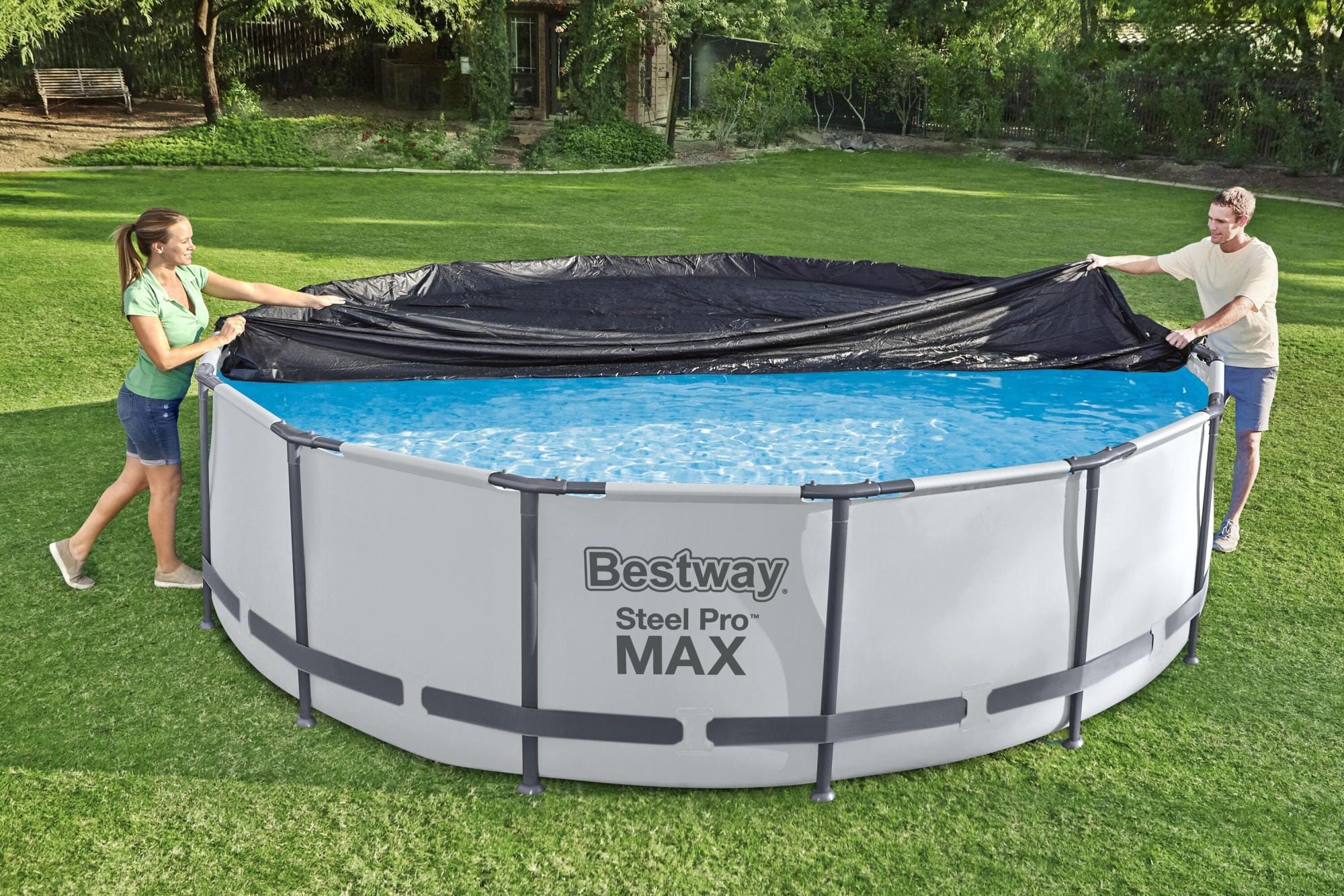 Accessoires Piscine Bâche 4 saisons ronde 370cm pour piscine hors sol Ø 360 cm ou 366 cm Bestway 7