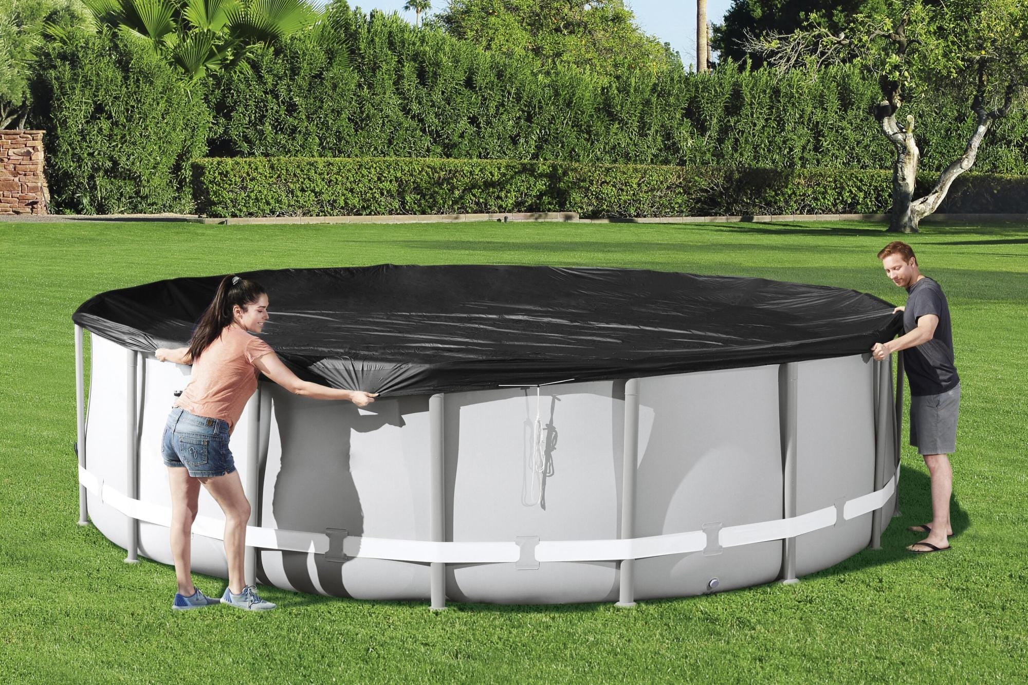 Accessoires Piscine Bâche 4 saisons ronde 493 cm pour piscine hors sol  Ø 460cm ou 488cm Bestway 1