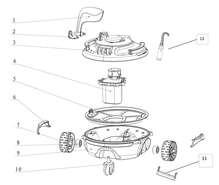 Pièces Détachées Filtre pour robot Guppy 17523 et 18179 Bestway 2