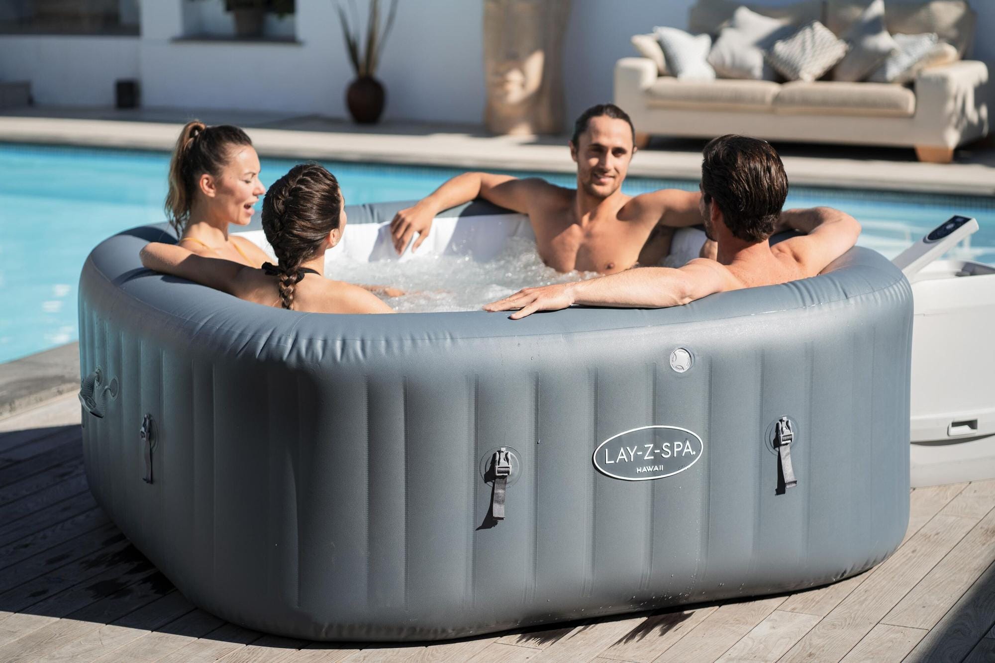Spa Spa gonflable carré Lay-Z-Spa Hawaii Hydrojet Pro 4 - 6 personnes Bestway 1