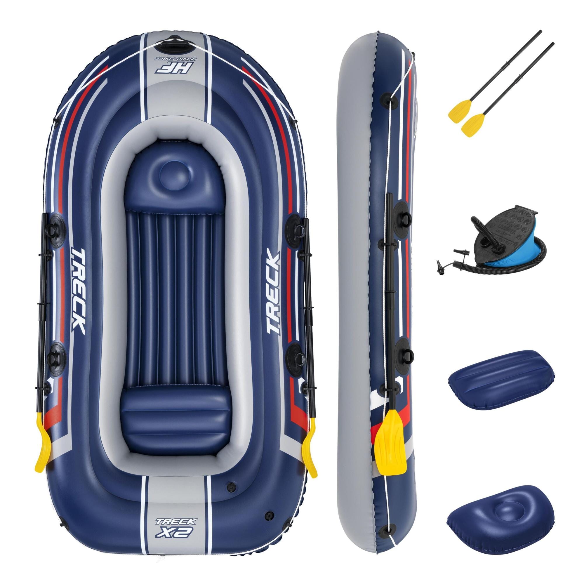 Bateaux, paddle et kayak Bateau gonflable Hydro-Force™ Treck X2 255 x 127 x 36 cm avec 2 rames et un gonfleur à pied Bestway 1