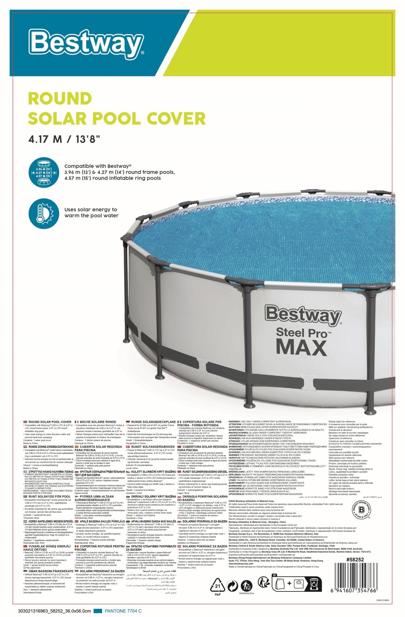 Accessoires Piscine Bâche solaire ronde Ø 417 cm pour piscine hors sol Ø 427 à 457 cm Bestway 7