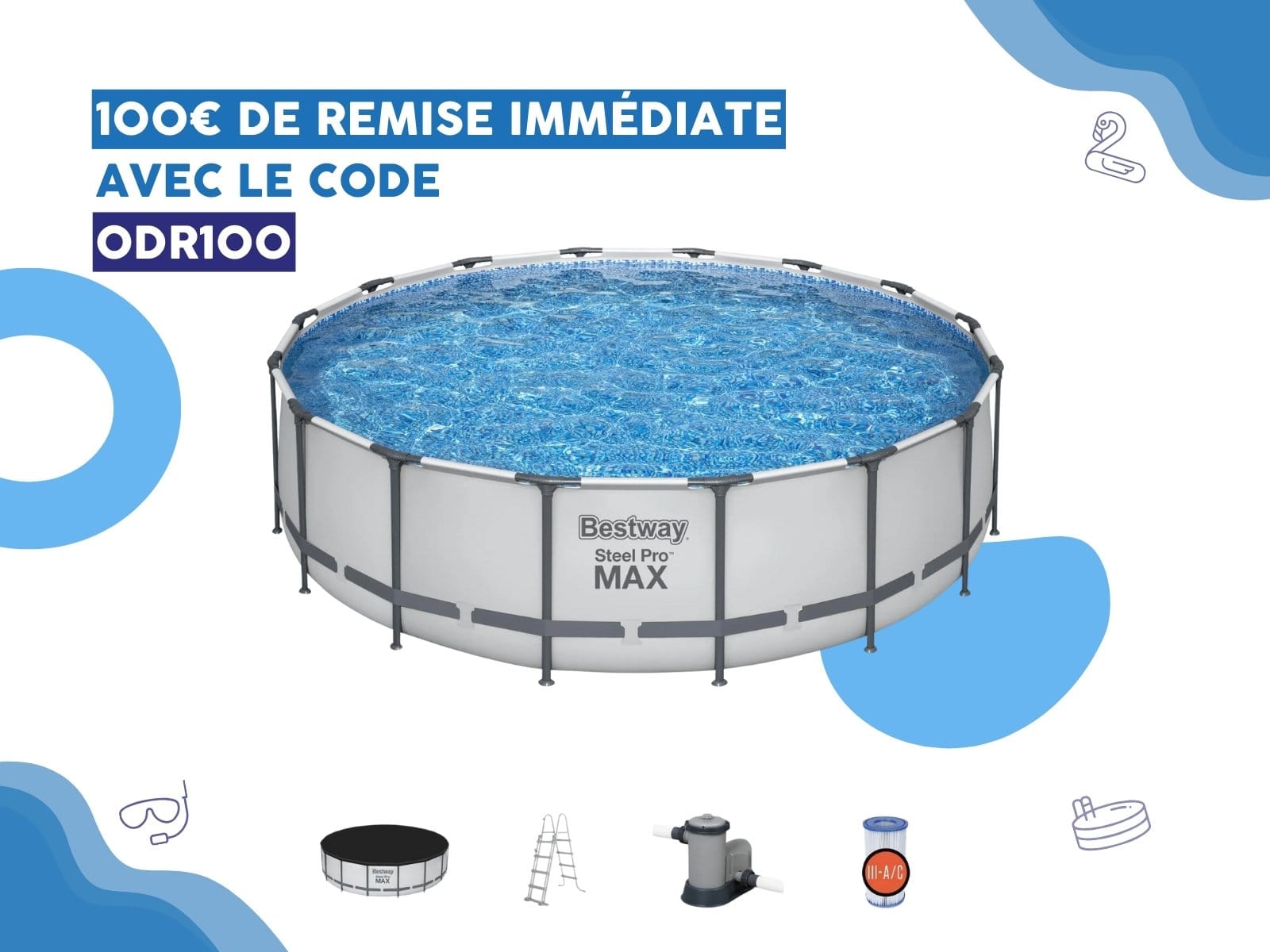 Piscine hors sol Piscine hors sol ronde Steel Pro Max 488 x 122cm Bestway 1