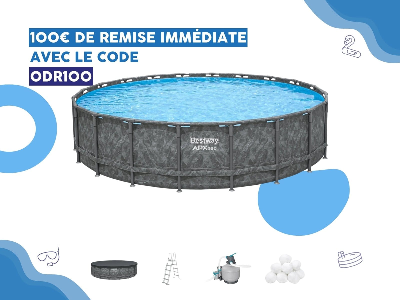 Piscine hors sol Piscine hors sol ronde 671 x 132 cm APX 365 Bestway 1