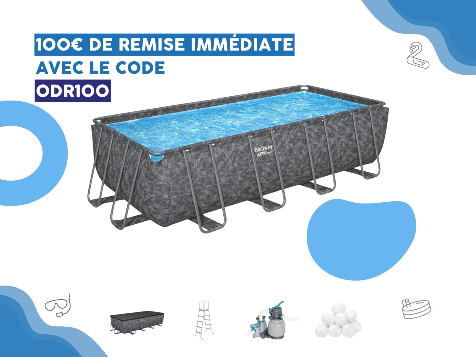 Piscine hors sol Piscine hors sol rectangulaire 549 x 274 x 132 cm APX 365 Bestway 1