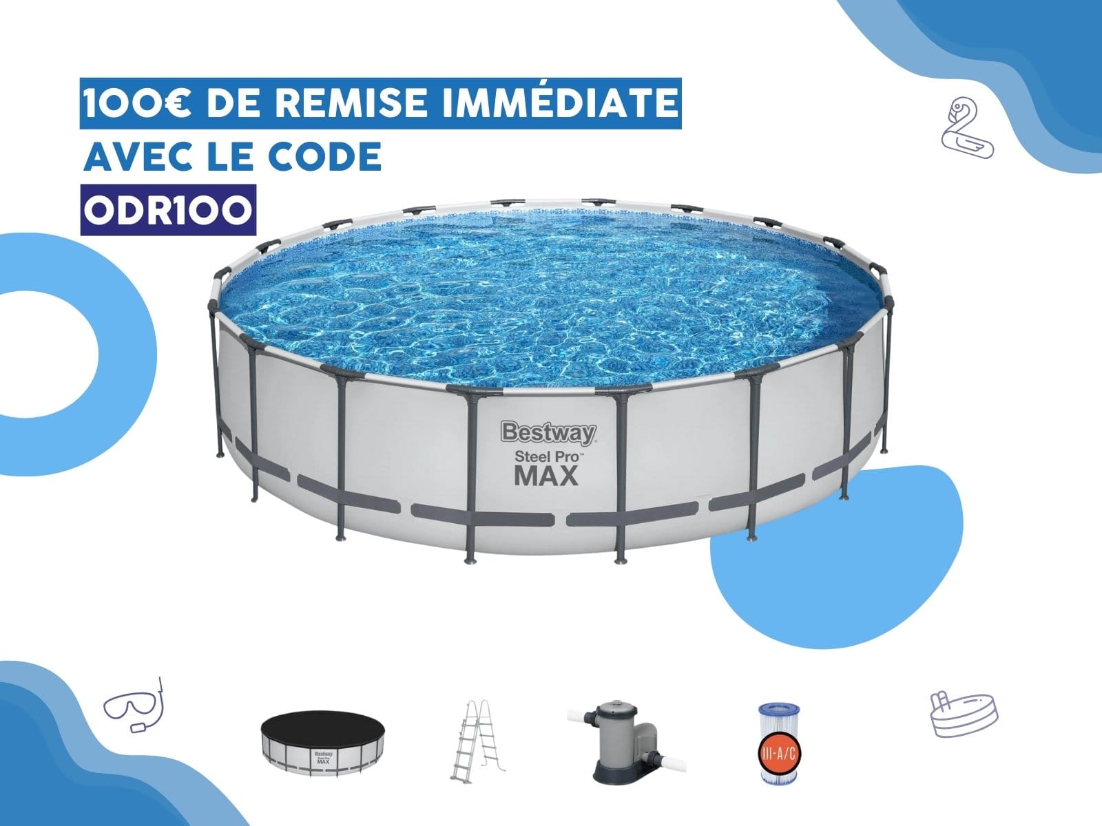 Piscine hors sol Piscine hors sol ronde 549x122cm Steel Pro MAX Bestway 1