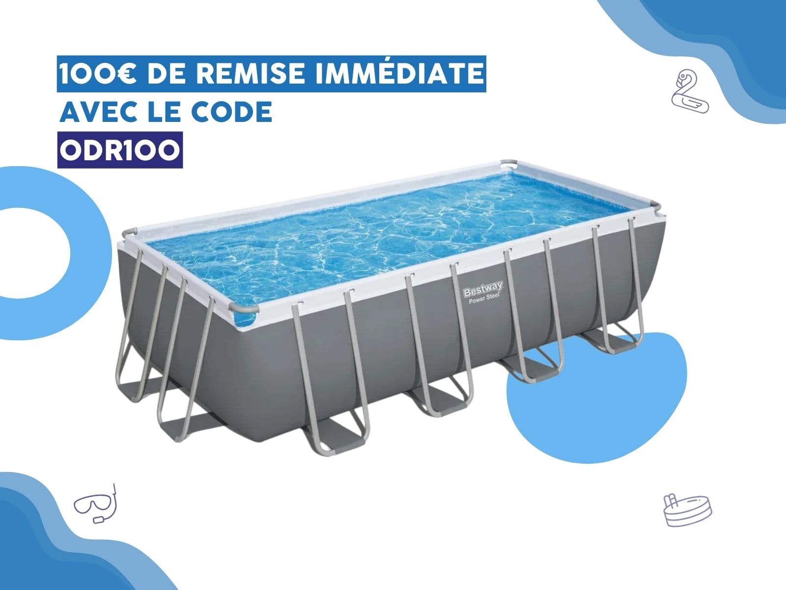 Piscine hors sol Piscine hors sol rectangle 488 x 244 x 122 cm Steel Pro Max sans accessoires Bestway 1