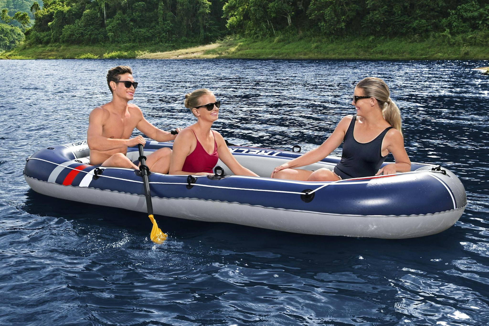 Sports d'eau Bateau gonflable Treck X3 set Hydro-Force™, 307 x 126 cm, 3 adultes et 1 enfant, 2 pagaies et une pompe à pied Bestway 7