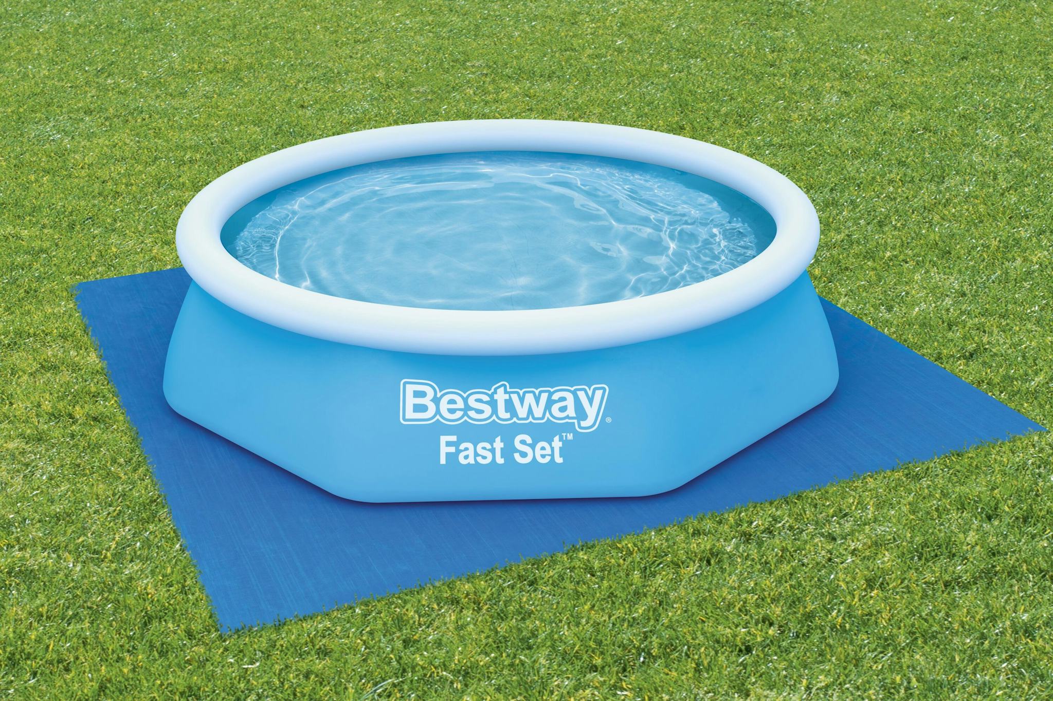 Accessoires piscine et spa Tapis de sol carré 274x274 cm pour piscine hors sol ronde 244x244 cm Bestway 3