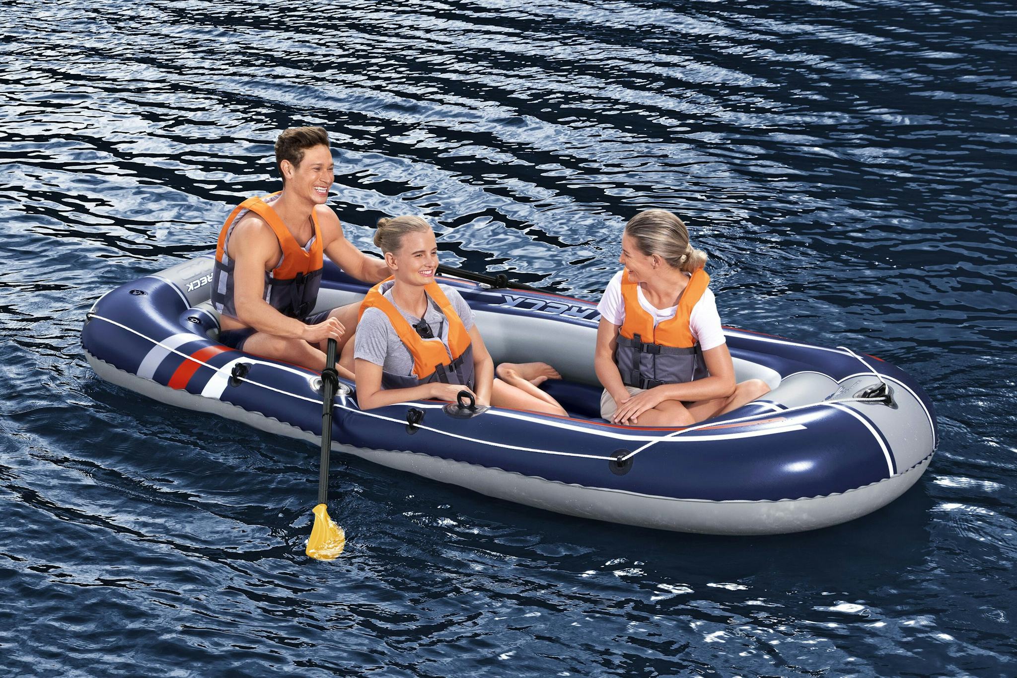 Sports d'eau Bateau gonflable Treck X3 set Hydro-Force™, 307 x 126 cm, 3 adultes et 1 enfant, 2 pagaies et une pompe à pied Bestway 5