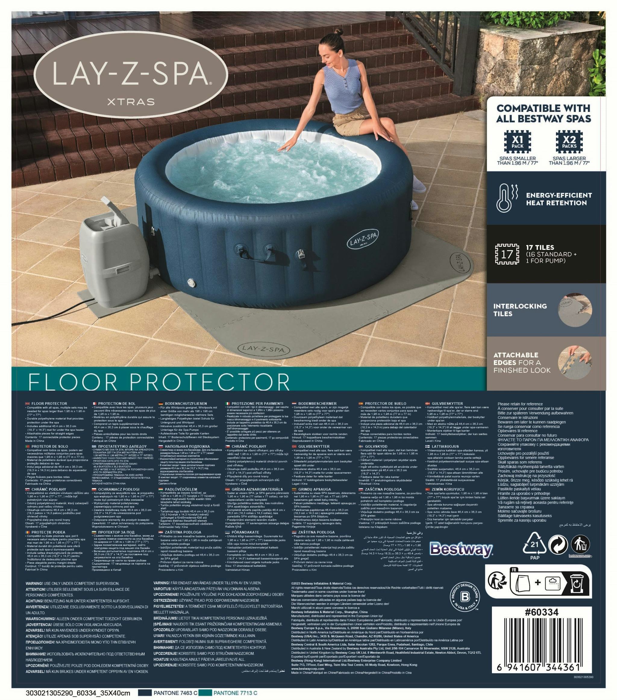 Accessoires piscine et spa Tapis de sol pour spa carré ou rond Lay-Z-Spa® 196 x 196 cm Bestway 3