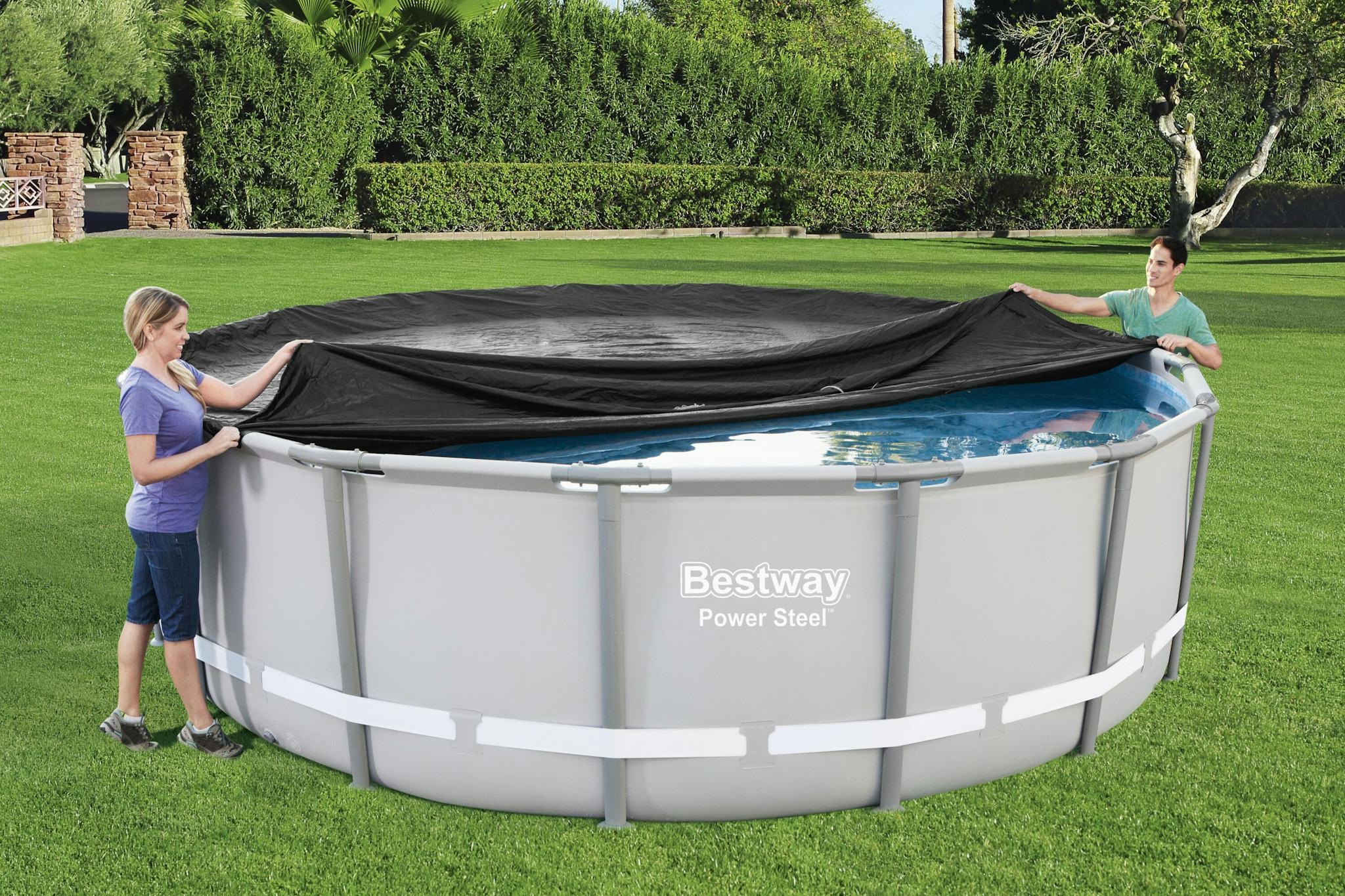 Accessoires piscine et spa Bâche 4 saisons 493 cm pour piscine ronde hors sol diamètre 460 cm ou 488 cm Bestway 9